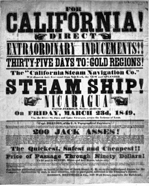 california gold rush 1849 pictures. Gold Rush Handbill, 1849.