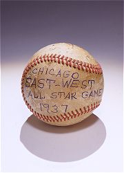 A baseball from the Negro League's 1937 East-West All-Star game.